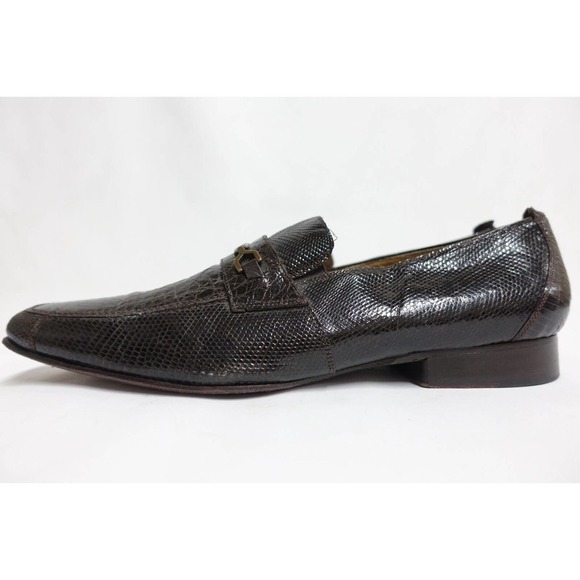 David Eden Genuine Crocodile Lizard Brown Bit Chilean Loafers 14US/13.5UK/48EU main image 5